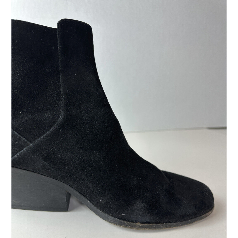 Eileen Fisher Peer Heeled Ankle Boots Black Suede Booties Women's Size 11 - Picture 12 of 16